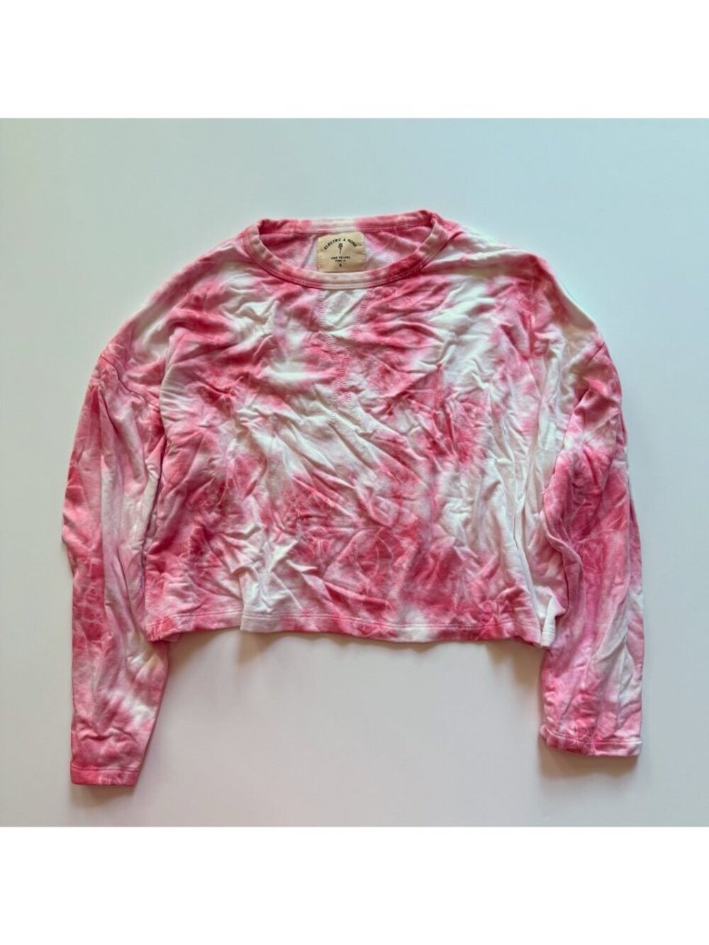 ELECTRIC & ROSE Ember & Cloud Tie-Dye Bloom Aero Crop Sweatshirt S Small